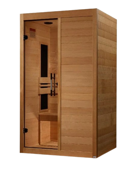 Front Left Side View Of The Maxxus 2-Person S-Line Ultra Low EMF FAR Infrared Indoor Sauna | MX-S206-01-ULEMF