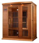 Front Left Side View Of The Maxxus 3-Person Near Zero EMF FAR Infrared Indoor Sauna | MX-K306-01-ZF CED