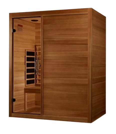 Front Left Side View Of The Maxxus 3-Person S-Line Full Spectrum Infrared Indoor Sauna | MX-S306-01-FS-PC
