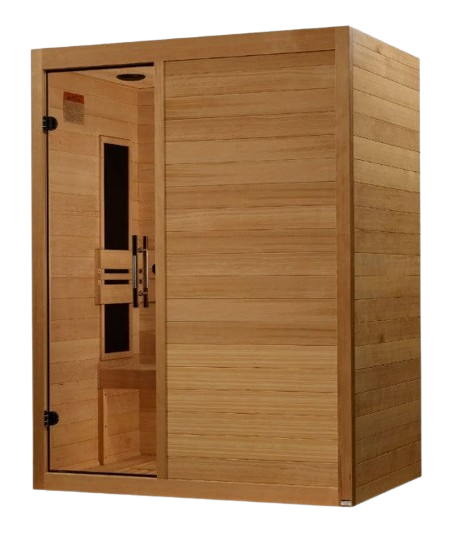 Front Left Side View Of The Maxxus 3-Person S-Line Ultra Low EMF FAR Infrared Indoor Sauna | MX-S306-01-ULEMF