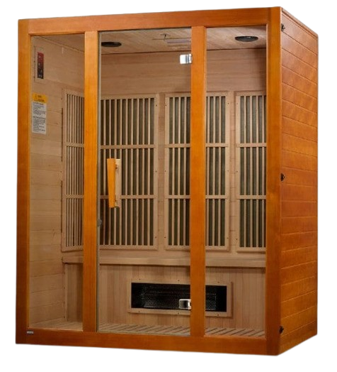 Front Left Side View Of The Maxxus Alpine 3-Person Low EMF FAR Infrared Indoor Sauna | MX‐J306‐02S