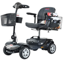 Front Left Side View Of The Metro Mobility M1 Mobility Scooter Shown In Black Color