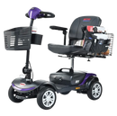 Front Left Side View Of The Metro Mobility M1 Mobility Scooter Shown In Purple Color
