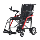 Front Left Side View Of The Metro Mobility iTravel Lite Lightweight Electric Wheelchair