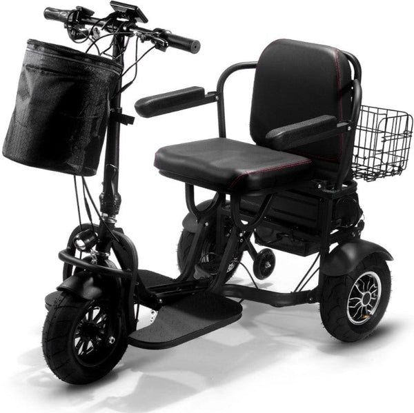 Front Left Side View Of The MotoTec Folding Mobility Dual Motor Electric Trike