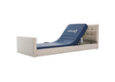 Front Left Side View Of The Nitrocare Miranda Hi Low Adjustable Bed Shown With The Head Portion Of The Frame In The Fully Raised Position