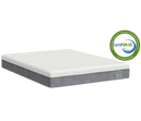 Front Left Side View Of The Rize Home Cool Flex 10" Hybrid Mattress With CertiPUR-US Logo