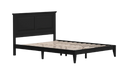 Front Left Side View Of The Rize Home Cottage Style Wooden Bed Frame Shown In Ebony Black Color