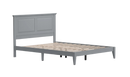Front Left Side View Of The Rize Home Cottage Style Wooden Bed Frame Shown In Ultimate Gray Color