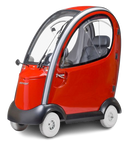 Front Left Side View Of The Shoprider Flagship Enclosed Mobility Scooter