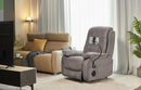 Front Left Side View Of The StarSleep Starise Massage Lift Chair Shown In A Living Room Setting