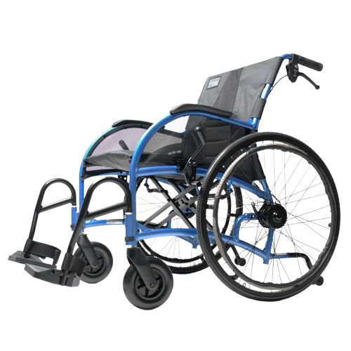 Front Left Side View Of The Strongback 24HD Heavy Duty Wheelchair