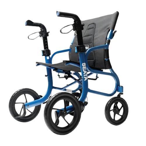 Front Left Side View Of The Strongback Mobility SEATA Rollator