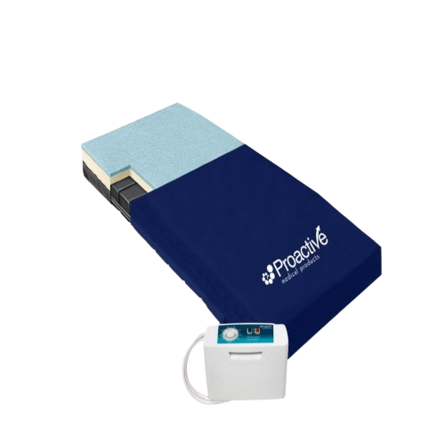 Front Overhead View Of The Proactive Medical Protekt Supreme Support Mattress Shown With Optional Control Unit Attached