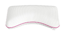 Front Overhead View Of The Rize Home Contour Dual Cool Pillow With Pink Trim 