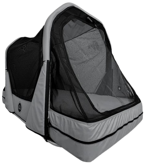 Front Right Side View Of The Abram's Nation Safety Sleeper 300 Model Shown In Heather Grey Color