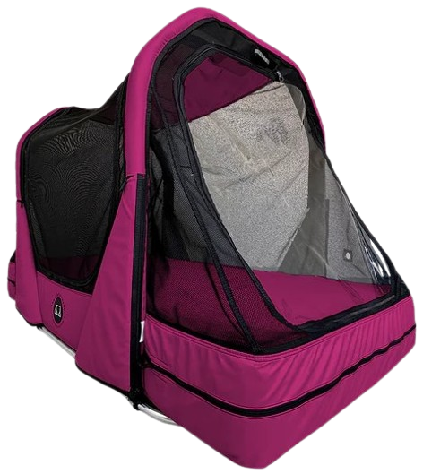 Front Right Side View Of The Abram's Nation Safety Sleeper 300 Model Shown In Hot Pink Color