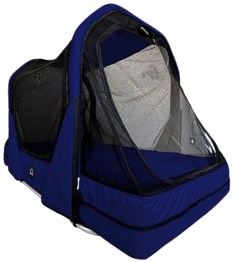 Front Right Side View Of The Abram's Nation Safety Sleeper 300 Model Shown In Navy Blue Color