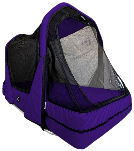 Front Right Side View Of The Abram's Nation Safety Sleeper 300 Model Shown In Royal Purple Color