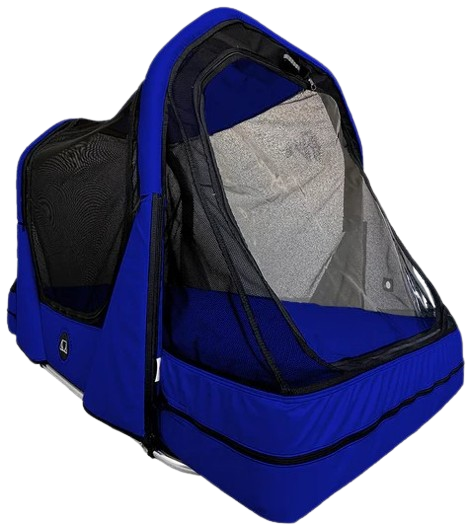Front Right Side View Of The Abram's Nation Safety Sleeper 300 Model Shown In Sail Blue Color