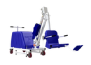 Front Right Side View Of The Aqua Creek Mighty Voyager Pool Lift Shown In Blue Color
