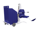 Front Right Side View Of The Aqua Creek Portable Pool Lift Shown In The Blue Color