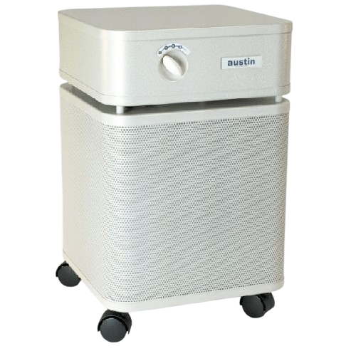 Front Right Side View Of The Austin Air Systems HealthMate Standard Air Purifier Shown In The Sandstone Color