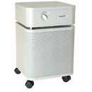 Front Right Side View Of The Austin Air Systems HealthMate Standard Air Purifier Shown In The Sandstone Color