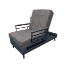 Front Right Side View Of The Customatic Sleep Technologies Independence Rotating Bed In The Upright Position