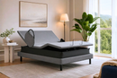 Front Right Side View Of The Dawn House Ascend Hi Low Adjustable Bed With Tilt Shown In The Articulated Position With A Single Side Rail In A Bedroom Setting