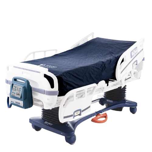 Front Right Side View Of The Dolphin Bed Shown On A Medical Adjustable Bed