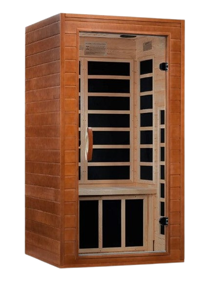 Front Right Side View Of The Dynamic Avila Elite 2-Person Ultra Low EMF FAR Infrared Indoor Sauna | DYN-6103-01 Elite