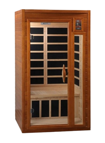 Front Right Side View Of The Dynamic Barcelona Elite 2-Person Ultra Low EMF FAR Infrared Indoor Sauna | DYN-6106-01-Elite