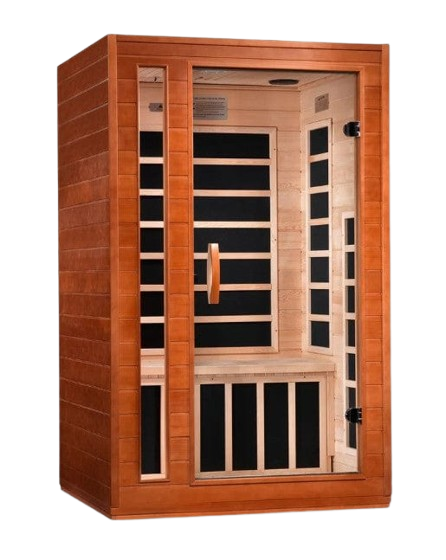 Front Right Side View Of The Dynamic Cordoba 2-Person Low EMF FAR Infrared Indoor Sauna | DYN-6203-01