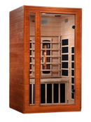Front Right Side View Of The Dynamic Cordoba 2-Person Near Zero EMF Full Spectrum Infrared Indoor Sauna | DYN-6203-02 FS