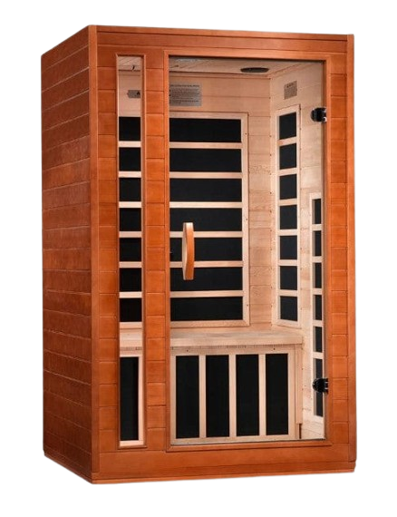 Front Right Side View Of The Dynamic Cordoba Elite 2-Person Ultra Low EMF FAR Infrared Indoor Sauna | DYN-6203-01 Elite