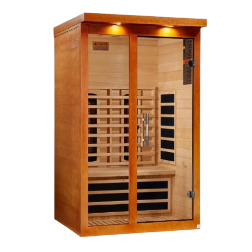 Front Right Side View Of The Dynamic Llumeneres 2 Person Full Spectrum Nero Zero EMF FAR Infrared Sauna | DYN-6215-03 FS
