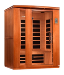 Front Right Side View Of The Dynamic Lugano 3-Person Low EMF FAR Infrared Indoor Sauna | DYN-6336-02