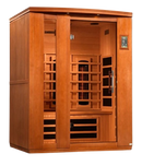 Front Right Side View Of The Dynamic Lugano 3-Person Near Zero EMF Full Spectrum Infrared Indoor Sauna | DYN-6336-03 FS