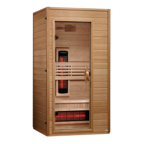 Front Right Side View Of The Dynamic Martin 2 Person Full Spectrum Near Zero EMF FAR Infrared Indoor Sauna | DYN-6006-03 FS