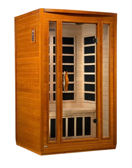Front Right Side View Of The Dynamic San Marino 2-Person Low EMF FAR Infrared Indoor Sauna | DYN-6206-01