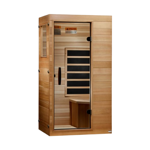 Front Right Side View Of The Dynamic Sicily 1 Person Ultra Low EMF FAR Infrared Indoor Sauna | DYN-1101-01 Elite