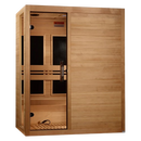 Front Right Side View Of The Dynamic Toscana 3 Person Ultra Low EMF FAR Infrared Indoor Sauna | DYN-6315-05 Elite