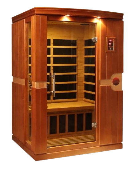 Front Right Side View Of The Dynamic Venice 2-Person Low EMF FAR Infrared Indoor Sauna | DYN-6210-01