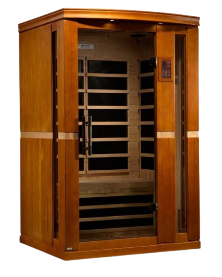 Front Right Side View Of The Dynamic Vittoria 2-Person Low EMF FAR Infrared Indoor Sauna | DYN-6220-01