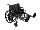 Front Right Side View Of The Emerald iCruise Bariatric Wheelchair Shown With Leg Rests In The Elevated Position