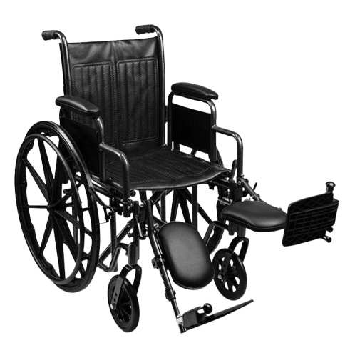 Front Right Side View Of The Emerald iCruise Standard Wheelchair Shown With The Left Leg Rest In The Raised Position