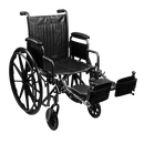Front Right Side View Of The Emerald iCruise Standard Wheelchair Shown With The Leg Rests In The Raised Position