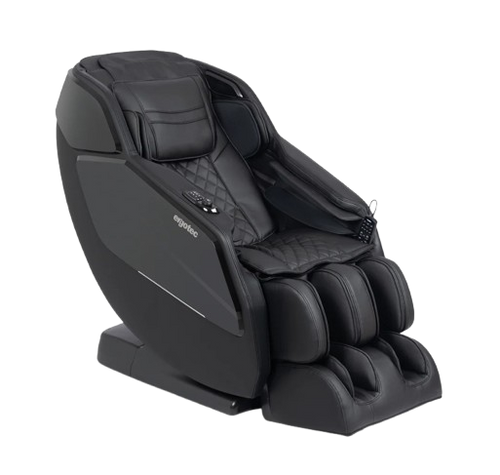 Front Right Side View Of The Ergotec Pluto Massage Chair | ET-180 In Black Color