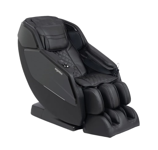 Front Right Side View Of The Ergotec Pluto Massage Chair | ET-180 In Black Color